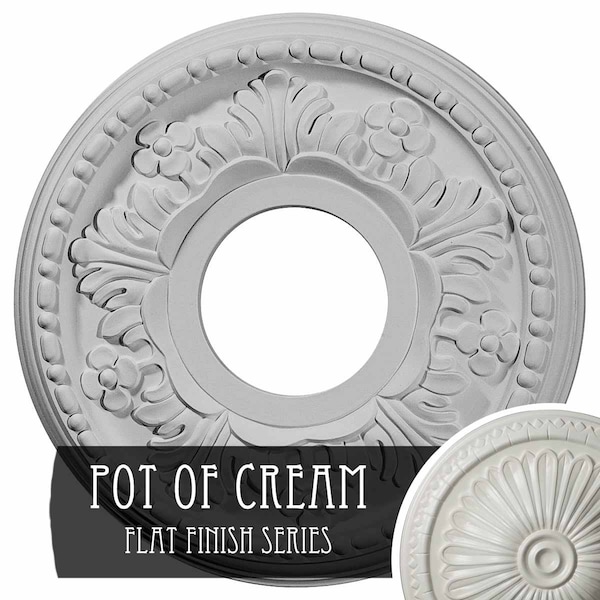 Ekena Millwork Helene Ceiling Medallion (Fits Canopies up to 5 1/4"), 11 7/8"OD x 3 5/8"ID x 7/8"P, Pot of Cream CM11HEPCF - main